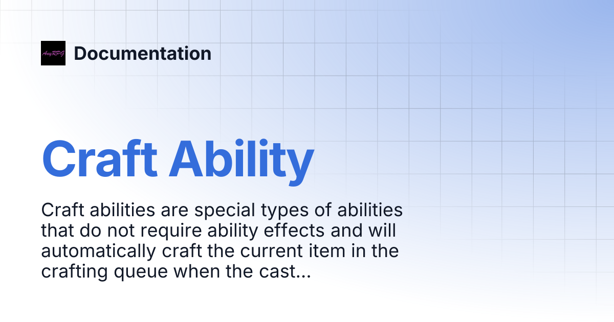 Craft Ability | Documentation